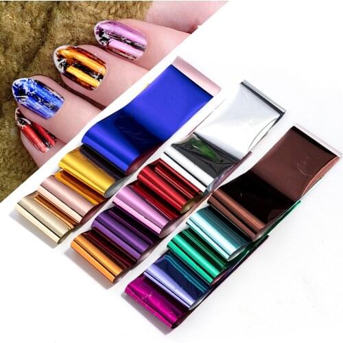 14 Colors Matte Starry Nail Foils Holographic Stickers Nail Transfer Sticker Laser Rose Gold Champagne Nails Art Stickers Decor