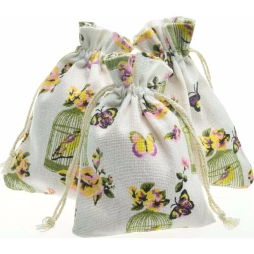 High Quality Cotton Canvas Pouch Drawstring Gift Bag Bags Pineapple Printing Childrens Love Candy Gift Bags Unisex Pouch Cluch