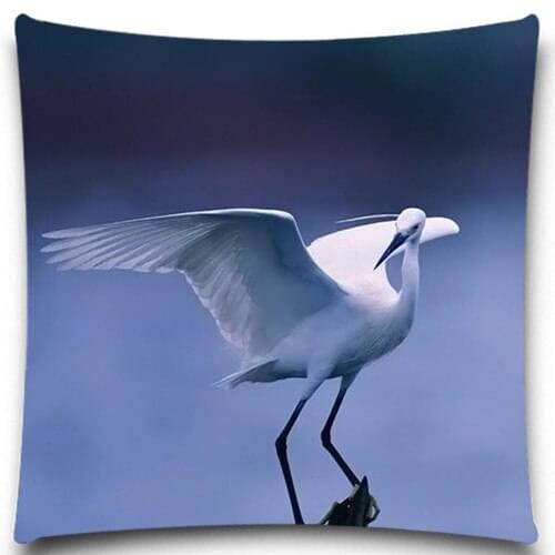 White Bird Standing on the surface Square 18" Cotton pillow cover polyester bedding pillow case Cushion cover good quality