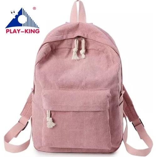 Solid Women Bags With Zipper Soft Corduroy Fabric Backpack Female School Backpack For Teenage Girls Preppy Style