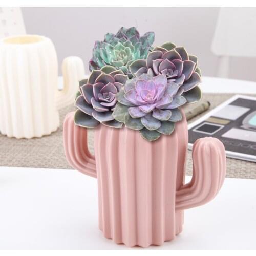 Plastic Vase Home Decoration European Anti-ceramic Cactus Wedding Decoration Unbreakable Creative Pen Holder Storage Box