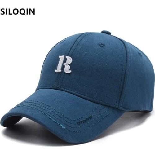 SILOQIN Adjustable Size Couple Sports Cap Snapback Cap Cotton Baseball Caps For Men Women New Letter Embroidery Male Bone Cap