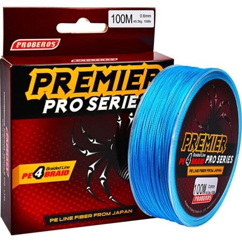 Brand Super Strong 100M 4 Weaves PE Braided Fly Fishing Line Multifilament Rope Japan Multifilament 6LB-100LB Multicolor B4