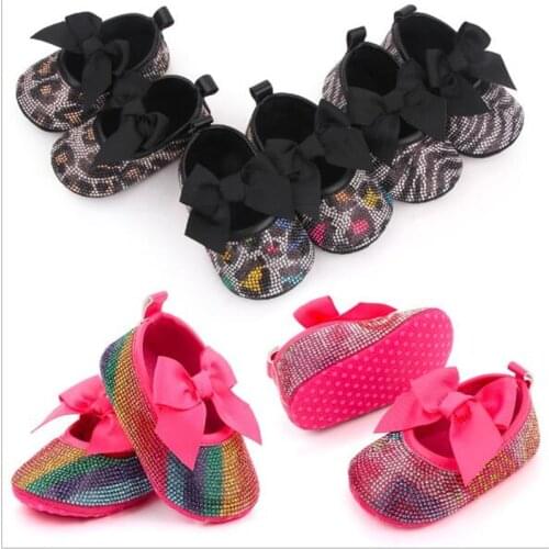 Lovely Bowknot Baby Shoes Fashion Spring Autumn Infants Girls Princess Dress Shoes Non-Slip Newborn PU First Walkers