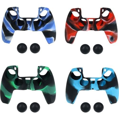 High Quality Anti-slip Silicone Cover Skin Case For Sony Playstation 5 Dualshock 5 PS5 Game Controller+ 2 Thumb Stick Grips Caps