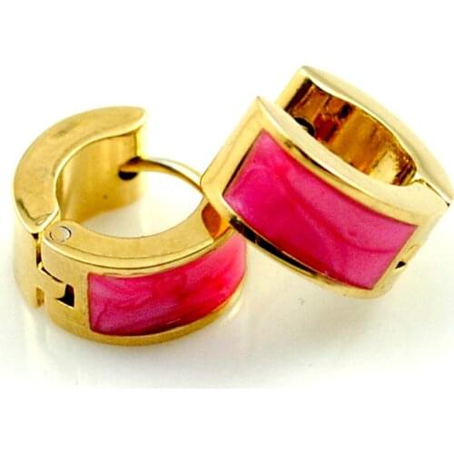 AMUMIU Stud Earrings For Women & Girl Stainless Steel High Quality New Fashion Jewelry Gold Color Wholesale Drop Shipping HE1020