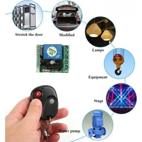 1set Universal Wireless Remote Control Switch DC 12V relay Receiver Module Withchannel RF Remote 433 Mhz Transmitter Accessories