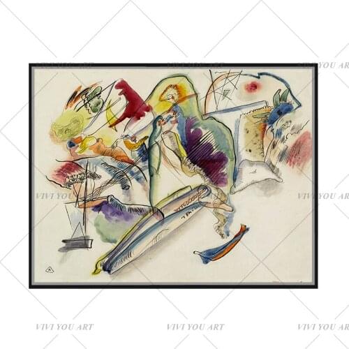 100% Handpainted Wassily Kandinsky Geometric Abstract Canvas Oil Painting Art Wall Pictures For Living Room Home Decor