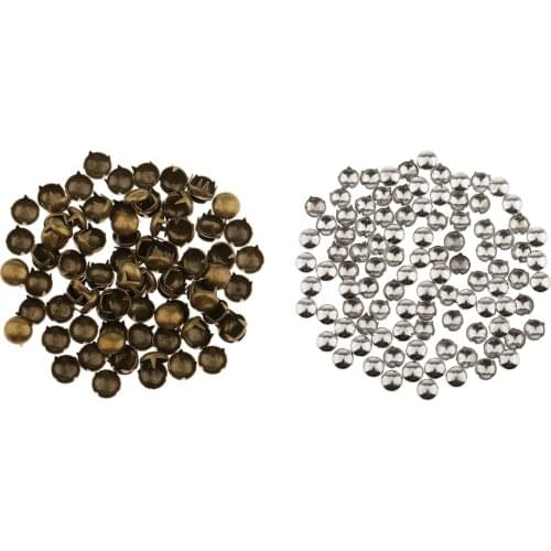 Fityle 100Pcs Round Dome Spike Rivet Studs Spots for Clothing Hat Bag Leathercraft