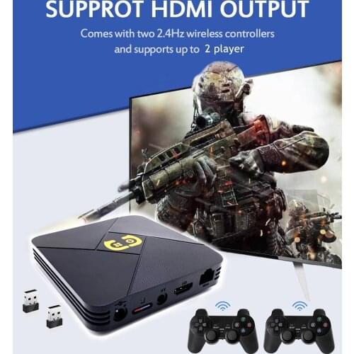2.4G Wireless Game Console 4K Android TV Box Retro Game Player Classic PS1 N64 5600 Games Support AV HD Wifi TV Video Console