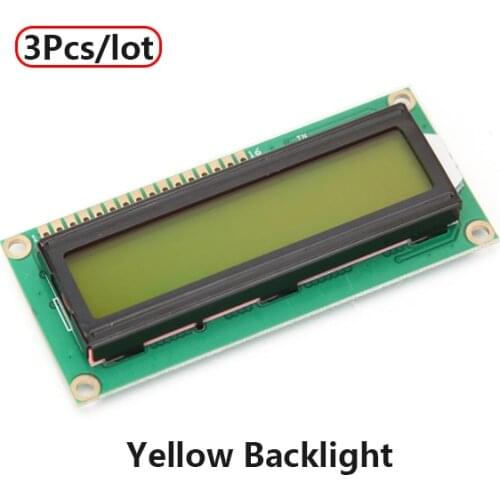 3Pcs/lot 1602 16x2 162 HD44780 Character LCD Display Module LCM Blue and Yellow blacklight Screen Meter