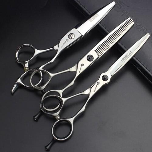 5.5/6/7 inch Hair Stylist Barber Special Hairdressing Scissors Set Frosted Haircut Scissors V-tooth Cutting & Thinning Scissors