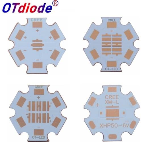 5PCS 20mm Cooper PCB Cree XPG XPG2 XPE XPE2 XML XML2 XHP50 XHP70 MKR led PCB 20mm x 1.6mm Direct Thermal Path Copper Star