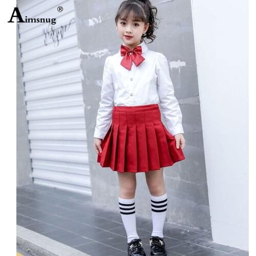 Aimsnug 2021 Skirt Dresses Kids Clothes Baby Girls Sweet Plaid Skirts Children Birthday Party Wedding New Pleated Skirts Dress