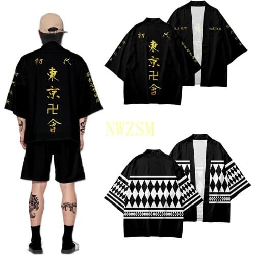 Anime Tokyo Revengers T-shirt Hanagaki Takemichi Ken Ryuguji Cloak Tops Jackets Draken Haori Ryuguuji Ken Mikey Kimono Coats Men