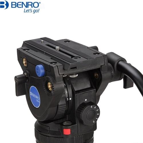 BENRO BV4H Hydraulic Fluid Aluminum Video Head QR13 Quick Release Plate For BV4 Tripod 75mm Bowl Max Loading 4kg