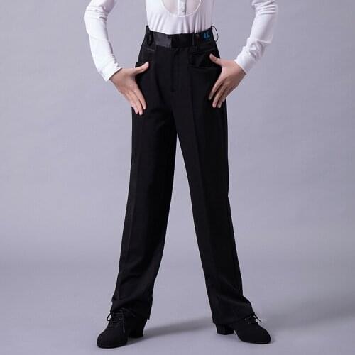 New Latin Ballroom Dance Pants Boys Silk Panelled Competition Performance Trousers Cha Cha Rumba Samba Kids Stage Wear DNV13645
