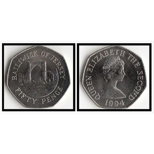 Jersey 50 Penny Coin Europe New Original Coins Unc Commemorative Edition 100% Real Rare Eu Random Year