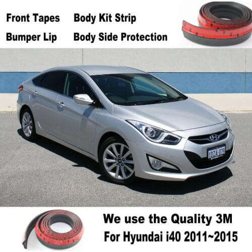 Car Bumper Lips For Hyundai i40 2011~2015 / Body Kit Strip / Front Tapes Body Chassis Side Protection