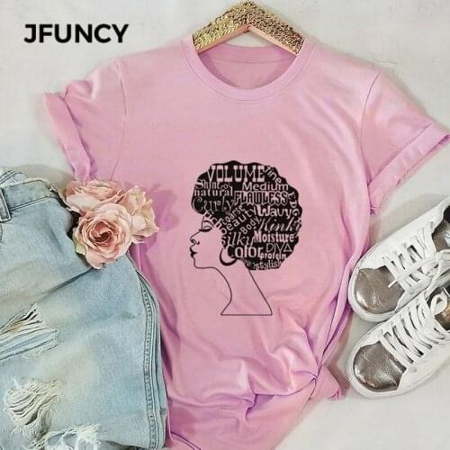 JFUNCY Women T-shirt Plus Size Short Sleeve Summer Tshirt Creative Harajuku Printed Woman Tees Tops Casual Female Cotton T Shirt
