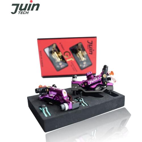 Juin Tech GT-P Hybrid Hydraulic Road Disc Brake Set Ultralight Bicycle Disc Brake Caliper 4 Pistons Road Bike Brake Caliper