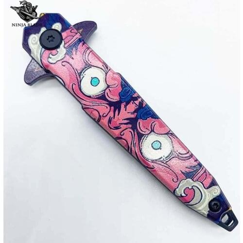 Devil Eye Mini Pocket Knife Collectible Stone Washing Process 5cr15mov Stainless Steel Blade Home Travel Essential