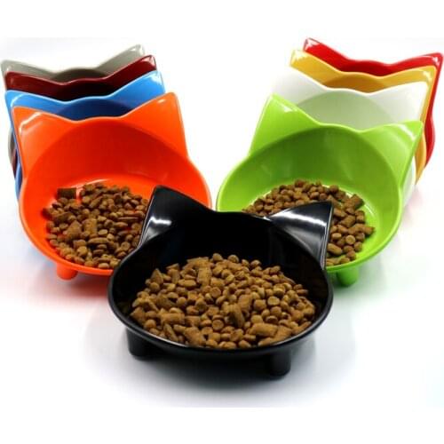 Pet Feeder Cat Bowl Shallow Cat Food Bowl Non Slip Dish Puppy Wide Cat Feeding Water Bowls for Relief of Whisker Fatigue