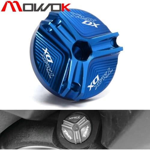 LOGO " Tmax DX" CNC Engine Plug Cover Oil Filler Plug Cover For YAMAHA TMAX 530 tmax 2012-2015 2016 2017 2018 2019