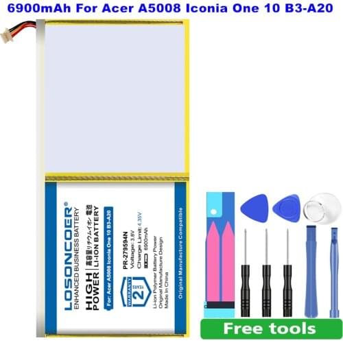LOSONCOER 6900mAh PR-279594N Battery for Acer A5008, Iconia One 10 B3-A20, Iconia One 10 B3-A30, Iconia 10 A3-A40 Tablet Pad