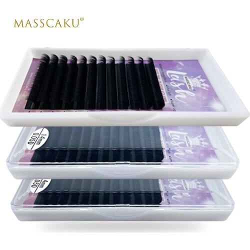 MASSCAKU eyelash extensions trays easy fan 8-20mm self-making fans wholesale faux mink easy fan volume eyelash extension