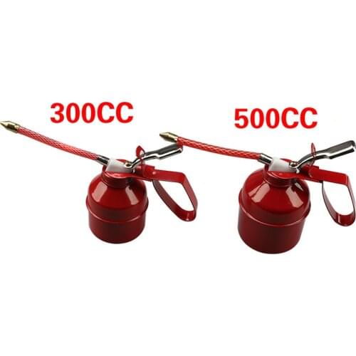 Oiler Gun Oil Pump 500cc Oil Can Plastic Transparent Hose High Pressure Hose Oiler Mini Grease Gun Hose Oil Injector Can Spout
