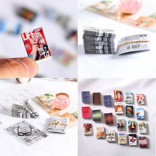 Mini Magazine/Newspaper Simulation Paper Toy For 1/6BJD 1/12 Dollhouse Decoration Scene Simulation Props,Doll Accessories,Gifts