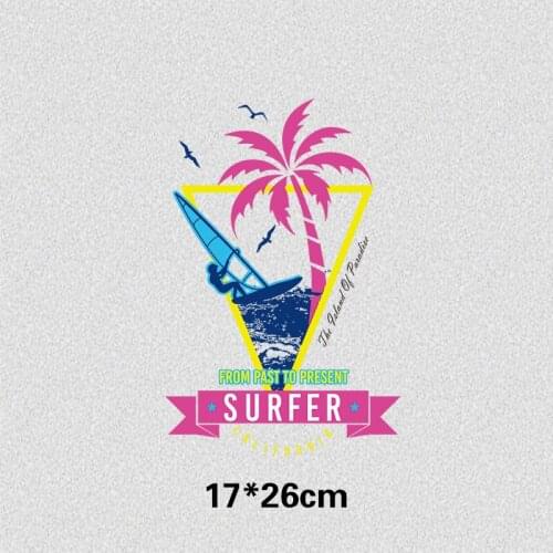 Fashion Letter Patches Hot Heat Transfer Sufer Cloth Printing Sticker DIY Iron On Clothing Bag Shoes Customization Logo