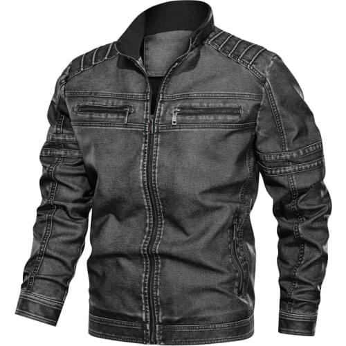 2020 NEW Tactical PU Leather Jacket For Men Vintage Motorcycle Jacket Winter Military Bomber Pilot Coat Overcoat L-6XL-E