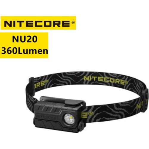 NITECORE NU20 Headlight 360Lumens Hard Light USB Rechargeable Built-in Li-ion Battery Protable Lightweight Headlight