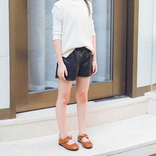 2020 New Children Girls Mary Jane Front Bow Hook Loop Strap Ballerina Flat Shoes for Summer Spring