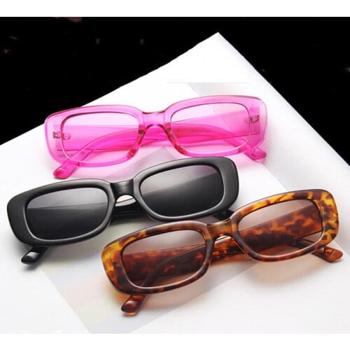 Vintage Black Square Sunglasses Women Luxury Brand Small Rectangle Sun Glasses Female Gradient Clear Mirror UV400 Oculos De Sol