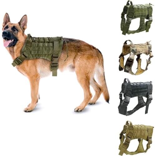 Hunting Tactical Dog Modular Harness Vest with No Pull Front Molle Clip law enforcement K9 Training Working Cannie Hunting Vest