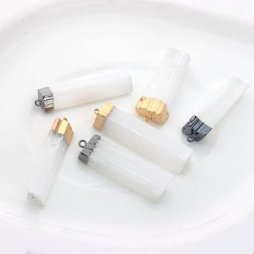 Natural Stone Charms Unique Crystal Irregular White Crystal Floating Charms Pendant 1PCS For DIY Jewelry Making Accessories