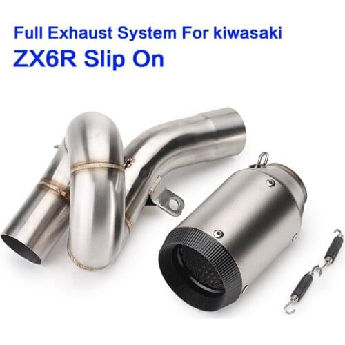 ZX6R Full System Middle Connecter Pipe Motorcycle Muffler exhaust Stainless steel Mid Link pipe For kawasaki zx6r 09-15 Slip-On