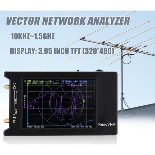 NanoVNA-H Handheld Vector Network Analyzer 10KHz-1.5GHz Touching Screen Shortwave MF HF VHF UHF Antenna Analyzer Standing Wa-ve