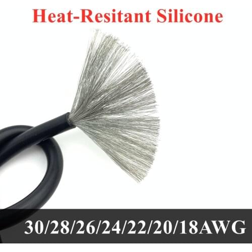 1M Wire Cable Super Soft Silicone Insulated 30 28 26 24 22 20 18 AWG High Temperature Flexible Electronic Lighting Copper Wire