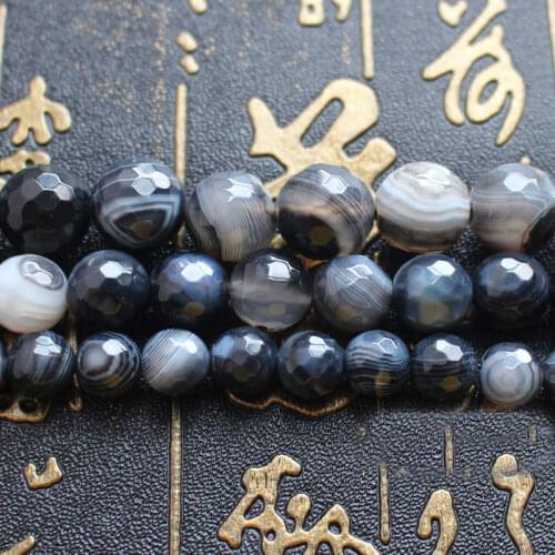 Multi-color Faceted Stripe Agates Round Beads 14.5",For DIY Jewelry Making ! We provide mixed wholesale for all items