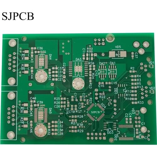 SJPCB Need info offer for print Shipping economic double-sided PCB covered with a tin with holes metallization accommodate order