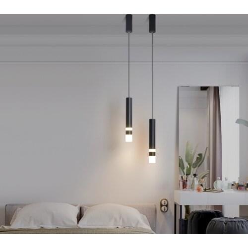 Modern LED Pendant Lamp For Bedroom bedside Hang lights Restaurant Bar Dining Room Home Black Chandeliers Lighting Fixture