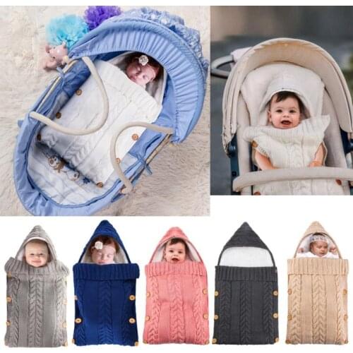 Newborn Sleep Sacks Baby Knit Crochet Swaddle Wrap Swaddling Blanket Keep Warm Sleeping Bag For Strollers Cars Beds Kids Bedding