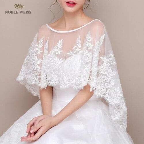 Bridal Cape Cape Short Front and Long Back Lace Edge Wedding Wrap