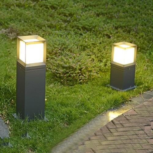 E27 Outdoor Lawn Lamps IP65 Waterproof Aluminum Courtyard Pathway Column Lights Villa Street Landscape Garden Pillar Lamps