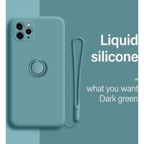 Ultra-thin Liquid Silicone Magnetic Holder Phone Case For iPhone 12 11 Pro SE XS max XR XS X 8 7 6 Plus Stand Ring Bracket Cover