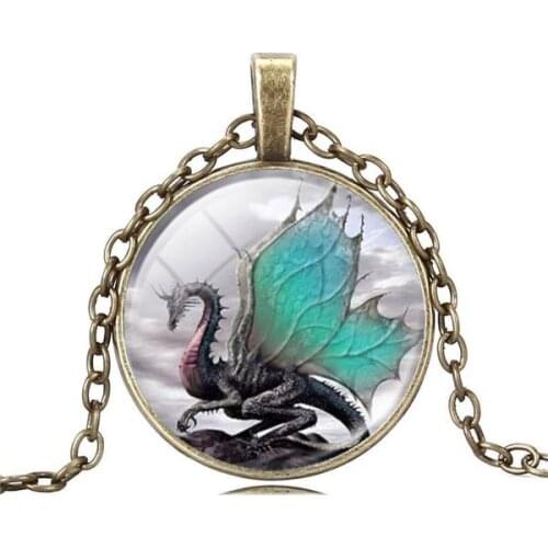 YLWHJJ brand Fashion Choker Woman Necklaces Glass Dragon Pendant Necklace for women hot jewrlry girls pendant